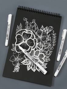 5pcs/Set Non-Erasable White Chalk - Suitable For Blackboard, Window, Glass, Bar, Poster And Other White Marking, Waterproof Fine Tip Oil Paint And Graffiti Marker Set, Essential For Back To School Season - Multicolor - View 4