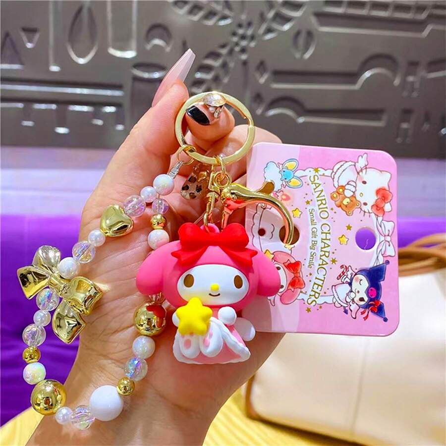 Sanrio Angel Charm - Officially Licensed Accessory Featuring Dreamy Angel Designs. With Adjustable Chain And Exquisite Detailing, Perfect For Bags Or Keys To Elevate Your Everyday Look. - Pink - View 1