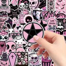 50pcs Dark Aesthetic Goth Inspired Creative File Folder Calendar Wall Decor Stickers - Multicolor - View 8