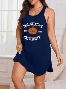 Vestido de dormir personalizado para mujer de talla grande, regalo personalizado de Acción de Gracias, temporada de regreso a clases