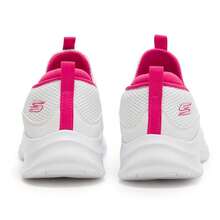 Skechers 女子休閒鞋 BOB'S SPORT 女士一腳穿休閒運動鞋 緩震耐磨舒適休閒鞋 117572-WHT - 白色 - 查看 4