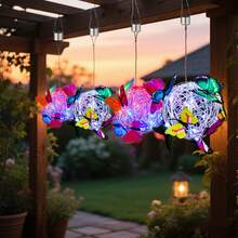 20 LED Solar Powered Butterfly Garden Lights, Waterproof Outdoor Decorative Lights With 8 Flower Petals, For Patio, Lawn, Pathway - Unique Gift For Mother/Women/Grandmother