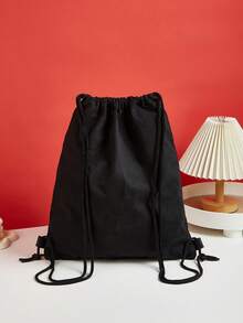 Drawstring Backpack Sports Backpack Women Drawstring Shoe Bags For Travel Storage Bags Rose Gold Initials Name Letter Pattern Gym Bags Lightweight Drawstring Bag Travel Bags Cloth Bags Dust Storage Pouch For Outdoor Duffle Sports Bag Schoolbag Bundle Tote Bag For Student Sports Back Pack Latter Print - Black - View 7