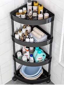Corner Bathroom, Triangular Corner Rack, Floor-Standing Toilet, Washroom, Bathroom, Storage Rack, Gap, Multi-Layer Kitchen Storage Rack Bathroom - Multicolor - View 4