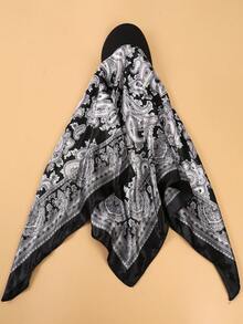 1条复古美式风格头巾，街头时尚佩斯利花纹和豹纹印花头巾，女士防晒头带 - 彩色 - 查看 17