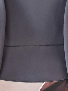 时尚简约女士翻领单排扣高品质短款羊毛大衣，休闲宽松纯色长袖复古优雅风格，搭配时尚单品，女士冬季羊毛大衣 - 深灰色 - 查看 9