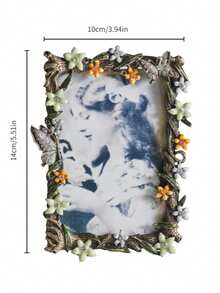 4x6 Inch Vintage European Style Metal Alloy Photo Frame - Perfect For Home Decor, Desktop Display, Horizontal Placement, Picture Frame
