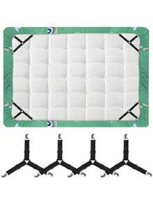 4Pcs/Set Triangle Quilt Holders, White Bed Sheet Clips, Adjustable Elastic Sheet Straps, Heavy Duty Bed Sheet Fasteners With Metal Clip, Metal Clip Adjustable Elastic Band Quilt Fixing Tool, Practical Invisible Anti-Slip Sheet Straps, Suitable For Sofa Cushions, Quilt Sheets, Home Textiles, Household Items - Multicolor - View 8