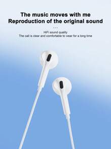 AIRUIKA Cuffie cablate con connettori di tipo C e Lightning, plug and play, controllo in linea, 3,5 mm per chiamate, canto, gaming - Bianco - Visualizzare 3