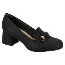 Modare Women's Block Heel Pumps With Gold Buckle Detail, Ultra Comfort - Black - View 2