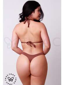 G-String Bikini With G-String Curtain Summer Fashion 2025 - Brown - View 2