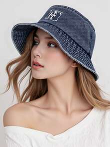 1 件女士秋冬渔夫帽，大头围，小脸，复古水洗，百搭，轻便，适合户外散步、购物、度假、日常穿着、返校、万圣节