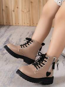 Creative Personalized Fashion Zipper Street Style New Versatile Color Block Boots - Camel - View 5