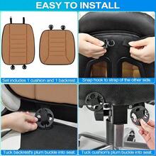 Car Seat Cushion And Back Support Pillow 1.2'' Thick Memory Foam Desk Chair Cushion Back Support For Automotive Seat Driver Travel Leg And Back Pain Relief Washable Adjustable Orange