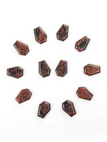 Natural Crystal Agate Gold Swan Stone Strawberry Stone Sesame Red Stone Mini Coffin Pendant, Gemstone Decorative Tray, Funny Halloween Easter Decorations, Unique Home Decor Gift Ideas - Multicolor - View 3