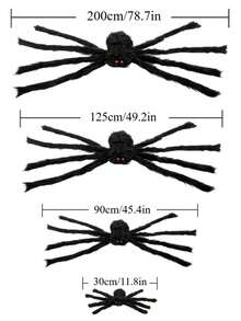 1pc Halloween Giant Spider, 6.56ft Large Foldable Simulated Furry Spider For Wall Decoration, Outdoor Garden Decoration, Halloween Party Decoration, Home Decoration Supplies (Multiple Sizes). Halloween Decor Fall Decor Room Decor - Multicolor - View 6