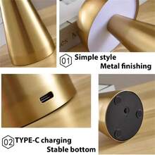 1 件高蘑菇 USB 灯台灯夜灯触摸控制三色可调光 USB 充电卧室客厅装饰台灯氛围睡眠伴侣完美节日礼物 - 彩色 - 查看 8