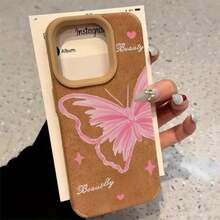 Teléfono con lentes altas de diseño rosa 14 Pro 15 Plus 13 11 XS 12 16 Cuero sintético suave todo incluido - Colores mixtos 1 - Ver 5