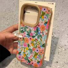 Funda de piel sintética suave con diseño floral pintado a mano para phone 15 Plus, 14 Pro, 13 X, 16, 12, 11 y XS. Diseño floral pintado a mano. Lentes de alta calidad. Compatible con phone 15 Plus, 14 Pro, 13 X, 16, 12, 11 y XS. - Blanco - Ver 5
