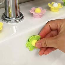 4pcs Flower Shaped Silicone Overflow Stopper - Durable Overflow Drain Plug, Easy To Install, Suitable For Kitchen And Bathroom Sinks, Prevent Overflow And Clogging (Recommend Thicker Version, Fit All Sinks) - Multicolor - View 1
