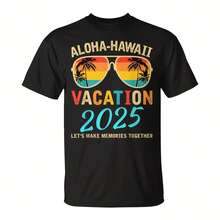 Aloha Hawa Family T2025 Making Memories Vation TT-Shirt - 黑色2 - 查看 1