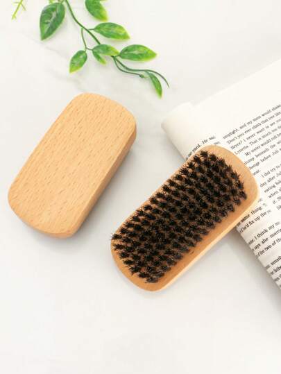 1 pezzo Spazzola per barba in legno, strumento per la cura della barba con setole morbide per uomo