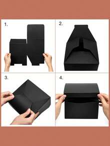 4pcs/1pc Black Lid Gift Box, Suitable For Groomsmen, Bridesmaids, Christmas, Wedding, Graduation Ceremony, Festivals, Birthday Gifts, Cardboard Craft Small Gift Box - Groomsman Proposal Box, Suitable For Wedding Gifts, Christmas, Graduation Ceremony, Festivals And Birthday Gifts.