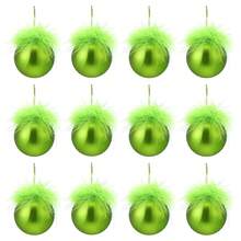 12Pcs Christmas Tree Ball Ornaments Party Arrangement Plastic Balls With Plush Suitable For Anniversaries Holiday Home Decor Christmas Decorations Room Decor Winter