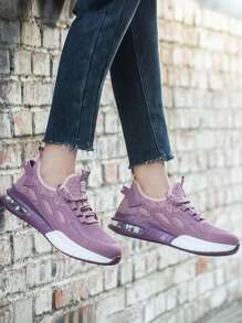 Women's Steel Toe Safety Shoes, Anti-Smashing Function, Air Cushion Sole, Breathable Upper, Light Purple, Suitable For Work, Lightweight And Comfortable. Steel Toe Shoes, Outdoor Sports Shoes, Women's Hiking Shoes, Anti-Smashing And Anti-Puncture Outdoor Work Boots, Industrial Construction Warehouse Anti-Collision Work Protective Shoes.