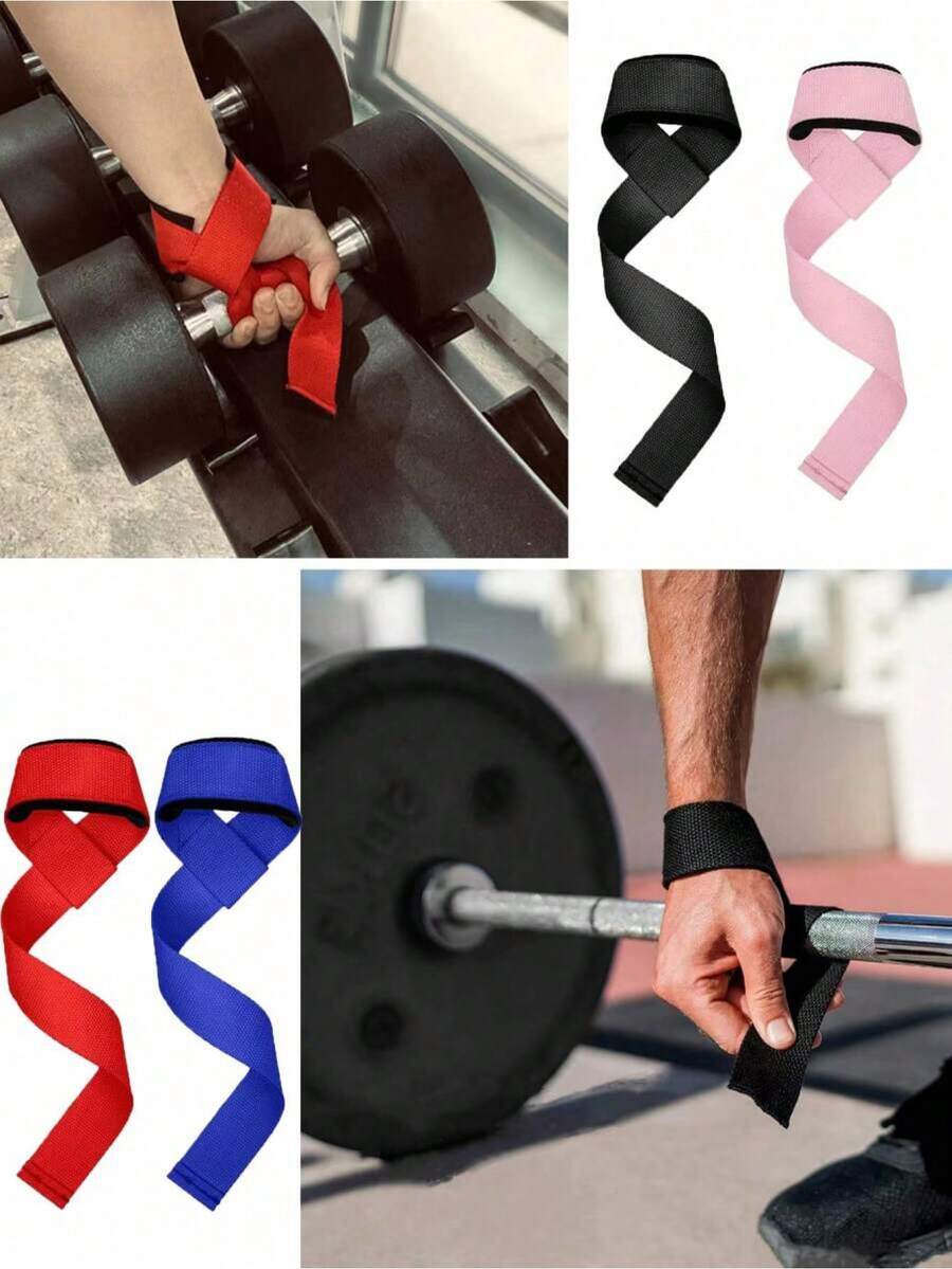 2pcs Lifting Straps, Dumbbell Hand Protection Band, Fitness Exercise Wrist Straps Gym Accessories - Multicolor - View 1