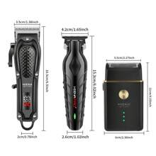 HIENA HIENA Men's 3pcs Beauty Set, Beard Trimming Tools, Electric Hair Cutting And Styling Tools. Hairstyle Design, Beard Grooming Tools, And Sideburns Trimming. Exquisite Packaging, Holiday Mood Gift
