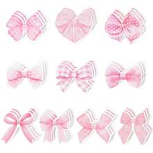 20 Blatt/Buch rosa Schleifen selbstklebende Notizzettel, Vielfalt an Schleifen-Stilen, kariert und einfarbig miteinander verwoben, können auf Notizbücher, Computer usw. geklebt werden, ein süßer Artikel um Ermutigung aufzuzeichnen und weiterzugeben