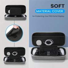 1 pezzo Custodia per console di gioco PSP grigia, con vassoio protettivo interno integrato, borsa portatile per console PSP portatile, caricabatterie, power bank, caricatore per telefono, accessori per fotocamera digitale