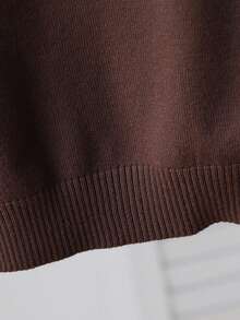 1pc Korean Fashion Contrast Color Collar Half Zip Pullover Sweater For Baby Boys, Blue & Gray