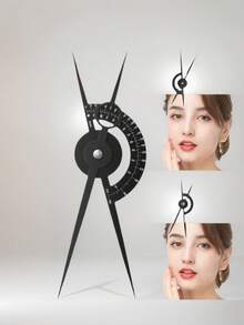 1pc Microblading Ruler Compass Eyebrow Shaping Design Tattoo Positioning Ruler Tattoo Tool - Black - View 2