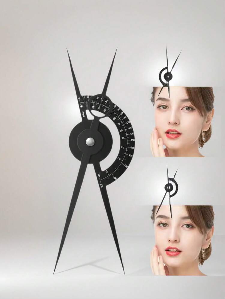 1件套微针纹眉尺指南针眉形设计纹身定位尺纹身工具 - 黑色 - 查看 2