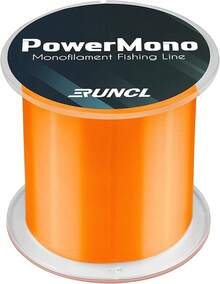 RUNCL PowerMono - Línea de pesca monofilamento 300/500/1000 yardas - Máxima fuerza, amortiguador, suspensión en agua, amigable con nudos, línea de pesca overol de 3 a 35 libras, baja y alta - D - Naranja - Ver 2