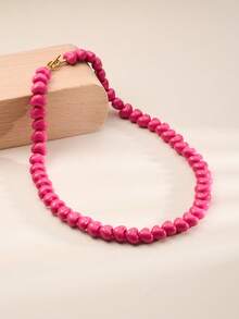 1 chiếc vòng cổ đính hạt hình trái tim màu Dopamine phong cách Bohemian thời trang, thích hợp cho trang phục hàng ngày của phụ nữ, lễ hội âm nhạc, tiệc tùng và làm quà tặng - vòng cổ - Xem 7