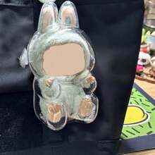 1pc Doll Case, Transparent Hanging Storage Case, Plastic Case. Suitable For: Plush Toys, Ceramic Ornaments, Doll Accessories (Not Including Dolls, Hanging Buttons Randomly Distributed), Valentine's Day Gifts, Christmas Party Gifts