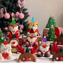 20PCS Mixed Color Mini Knitting Hats Mini Doll Hats For Christmas Ornaments DIY Crafts, Festive Fabric Decorations For Xmas Tree Hanging, Happy New Year Snowmen Doll Art And DIY Hair Accessories - Multicolor - View 9