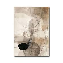 Set Of 2 Abstract Black Beige Wall Art Prints, Minimalistic Art Poster, Industrial Fashion Wall Art, Minimalist Abstract, Japandi Art, No Frame - Multicolor - View 12