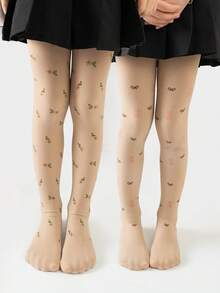 2 件儿童卡通印花舞蹈紧身裤，多功能连体裤 - 黑色 - 查看 32