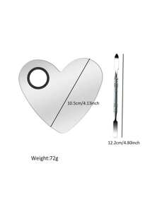 2 piezas Paleta de esmalte de uñas de acero inoxidable, paleta de mezcla de maquillaje, paleta de mezcla de maquillaje fácil de limpiar, herramienta de mezcla de color de pintura cosmética