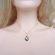 18k Gold Plated Water Drop Crystal Multicolor  Snake Pendant Necklace 16"+2"2025 - 淺綠色 - 查看 10