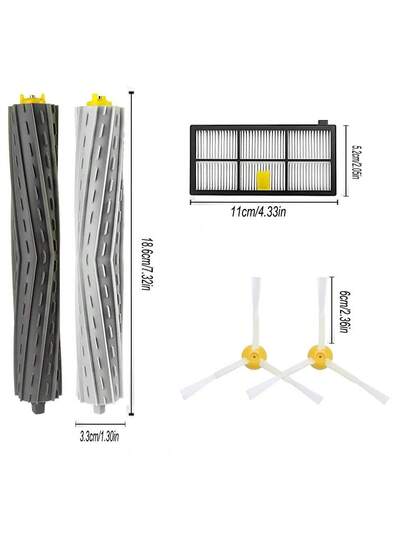 IRobot 800 900 Series 805 860 864 865 866 870 871 880 885 886 890 891 896 960 961 964 966 980 990 Robot Stofzuiger Cleaner HEPA Filters Brushes Kit Spare Main Side Brush Parts Includes Hepa Filter Cleaning Tools Accessory view 7