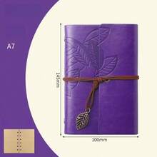 1pc 75-Page Vintage Leather Notebook, Matte Finish And Blank Pages - Hardcover Writing Journal With Metal Clasp And Spiral Binding, Halloween Gift, Christmas Gift - Multicolor - View 18