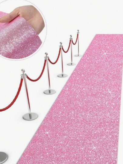 1 Piece 3M/5M White Champagne Sequin Aisle Runner, Wedding Carpet, Sequin Carpet Wedding Decoration, Birthday Party Decoration, Ceremony And Celebration, Event Stage Decoration Props, Store Opening Entrance Decoration