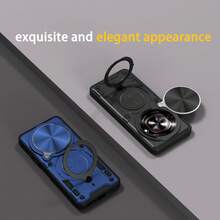 Étui support magnétique pour anneau compatible avec ZTE Nubia Focus 5G/ZTE Blade A75 5G, support de montage magnétique pour voiture, protection de la caméra, coque antidérapante - Noir - Voir 4
