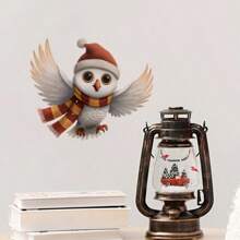 Adesivo da parete affascinante con gufo su un ramo - stampa animale contemporanea autoadesiva, facile da applicare per la decorazione della camera da letto e del soggiorno, gufo, decorazione per la casa, stile contemporaneo, tema animale, forma asimmetrica