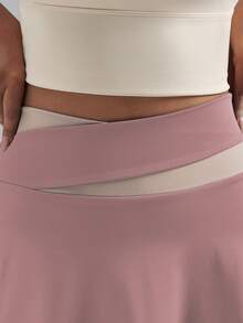 Soyun Váy quần thể thao nữ màu trơn 2 trong 1, chất liệu nhẹ, phù hợp cho các hoạt động ngoài trời, du lịch và tập gym mùa hè. - Màu tím hoa cà - Xem 5